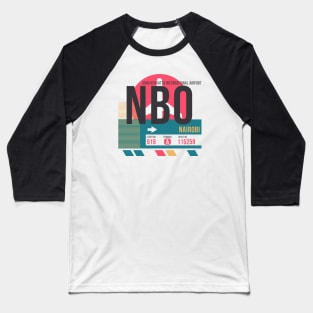 Nairobi (NBO) Airport Code Baggage Tag Baseball T-Shirt